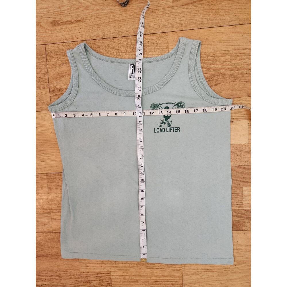Vtg FLD 90s Muscle Tshirt Sz Large Mens Green Single Stitch USA Wrestling Gym - Picture 4 of 8